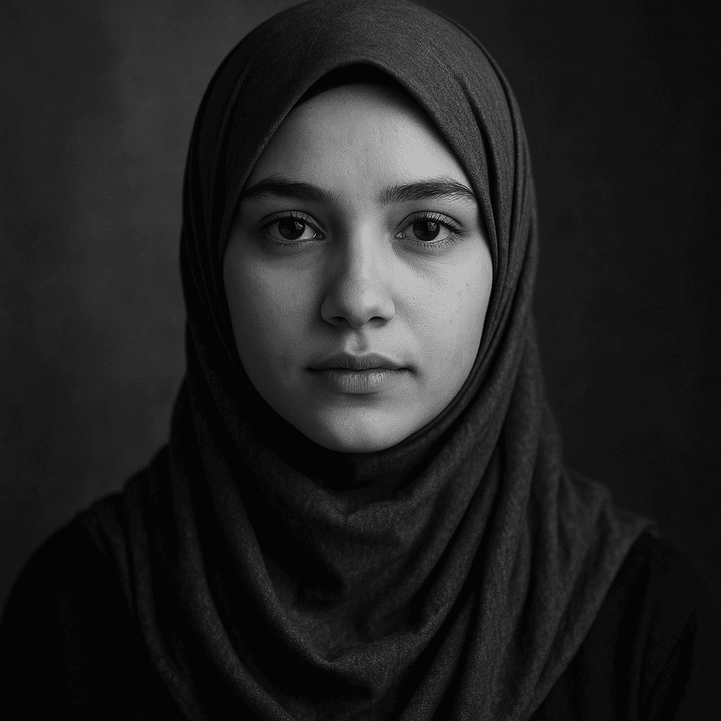 Arabic girl in black and white