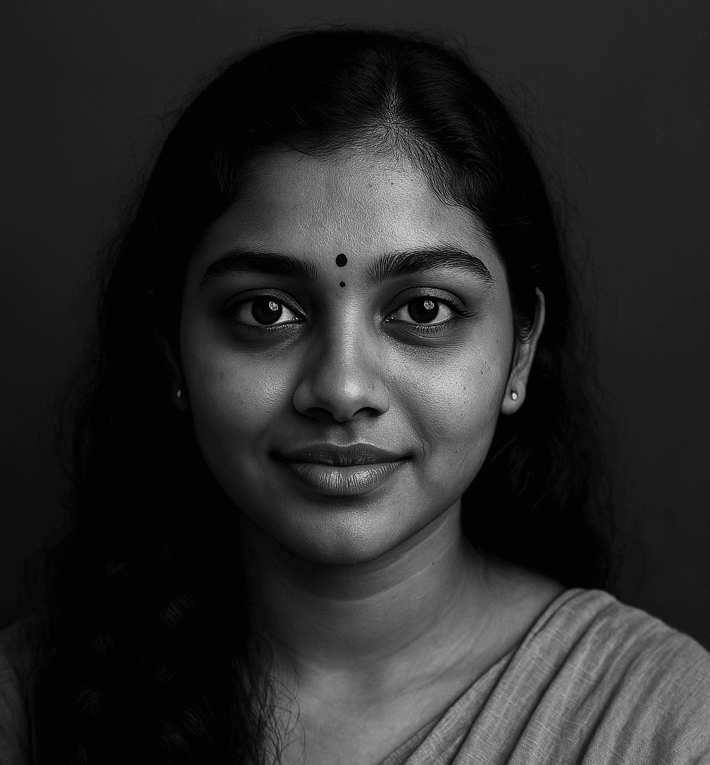 Malayalam Girl image in black and White